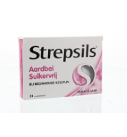 Strepsils Aardbei Suikervrij (24zt)