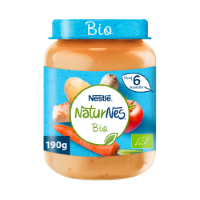 6x Nestle NaturNes Bio Maaltijd 6+ mnd Wortel, Tomaat, Kalkoen 190 gr