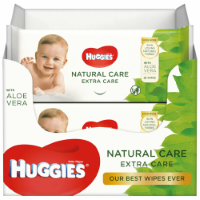 8x Huggies Billendoekjes Natural Care Extra Care 56 doekjes