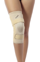 Premium Kniebrace met Scharnieren - Kleur: Beige - Maat: Medium (omvang knie 36-38 cm)