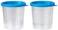 Urine Potjes Blauwe deksel – 10 Stuks Eenvoudiger - Cup – Beker - 125 ML – Afsluitbaar Urine containers – Bakje voor Urine – Herbruikbare Containers