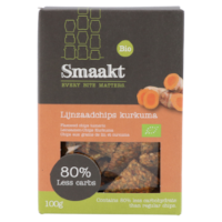 Smaakt Less Carb Lijnzaadchips Kurkuma Bio (vervanger Atkins)