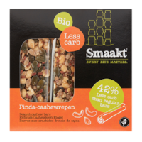 Smaakt Less Carb Pinda-Cashewrepen Bio (vervanger Atkins)